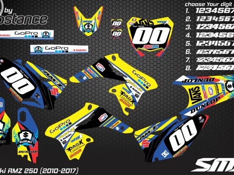 Suzuki RMZ 250 2010-2017 motocross graphics kit dirt bike 